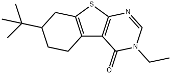 7-tert-butyl-3-ethyl-5,6,7,8-tetrahydro[1]benzothieno[2,3-d]pyrimidin-4(3H)-one Struktur
