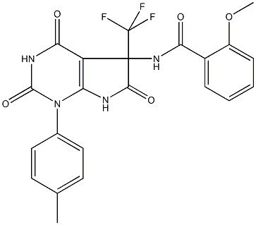 2-methoxy-N-[1-(4-methylphenyl)-2,4,6-trioxo-5-(trifluoromethyl)-2,3,4,5,6,7-hexahydro-1H-pyrrolo[2,3-d]pyrimidin-5-yl]benzamide Structure