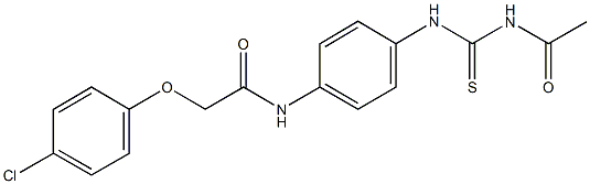 N-(4-{[(acetylamino)carbothioyl]amino}phenyl)-2-(4-chlorophenoxy)acetamide Structure
