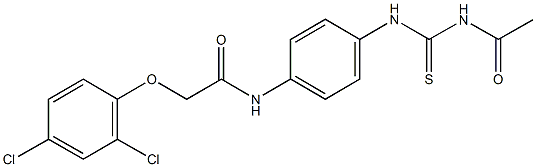N-(4-{[(acetylamino)carbothioyl]amino}phenyl)-2-(2,4-dichlorophenoxy)acetamide Struktur