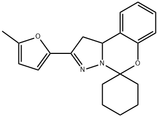 2-(5-methyl-2-furyl)-1,10b-dihydrospiro(pyrazolo[1,5-c][1,3]benzoxazine-5,1'-cyclohexane) Structure