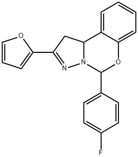5-(4-fluorophenyl)-2-(2-furyl)-1,10b-dihydropyrazolo[1,5-c][1,3]benzoxazine Structure