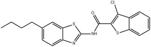 N-(6-butyl-1,3-benzothiazol-2-yl)-3-chloro-1-benzothiophene-2-carboxamide Structure