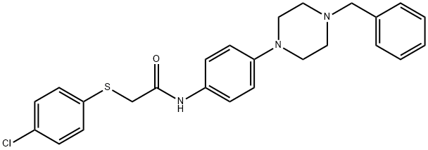 N-[4-(4-benzyl-1-piperazinyl)phenyl]-2-[(4-chlorophenyl)sulfanyl]acetamide Structure