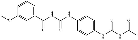 N-acetyl-N'-[4-({[(3-methoxybenzoyl)amino]carbothioyl}amino)phenyl]thiourea Structure