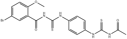 N-acetyl-N'-[4-({[(5-bromo-2-methoxybenzoyl)amino]carbothioyl}amino)phenyl]thiourea Struktur