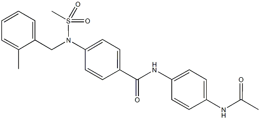 N-[4-(acetylamino)phenyl]-4-[(2-methylbenzyl)(methylsulfonyl)amino]benzamide Structure