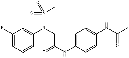 N-[4-(acetylamino)phenyl]-2-[3-fluoro(methylsulfonyl)anilino]acetamide Struktur