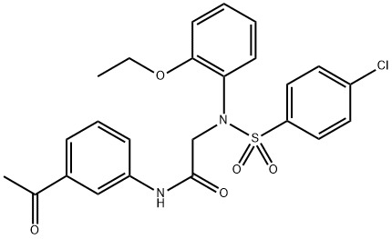 N-(3-acetylphenyl)-2-{[(4-chlorophenyl)sulfonyl]-2-ethoxyanilino}acetamide Structure