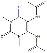 N-[5-(acetylamino)-1,3-dimethyl-2,6-dioxo-1,2,3,6-tetrahydro-4-pyrimidinyl]acetamide Struktur