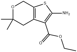 2-氨基-5,5-二甲基-4,7-二氢-5H-噻吩并[2,3-C]吡喃-3-羧酸乙酯, 64792-51-4, 结构式