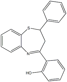2-(2-phenyl-2,3-dihydro-1,5-benzothiazepin-4-yl)phenol Struktur