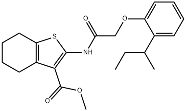 methyl 2-{[(2-sec-butylphenoxy)acetyl]amino}-4,5,6,7-tetrahydro-1-benzothiophene-3-carboxylate Struktur