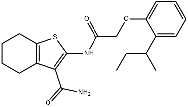 2-{[(2-sec-butylphenoxy)acetyl]amino}-4,5,6,7-tetrahydro-1-benzothiophene-3-carboxamide Structure