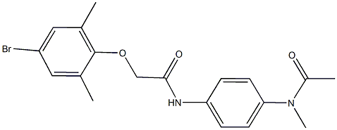 N-{4-[acetyl(methyl)amino]phenyl}-2-(4-bromo-2,6-dimethylphenoxy)acetamide Struktur