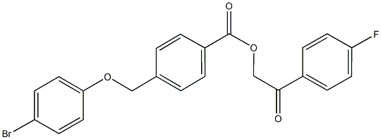 2-(4-fluorophenyl)-2-oxoethyl 4-[(4-bromophenoxy)methyl]benzoate Structure