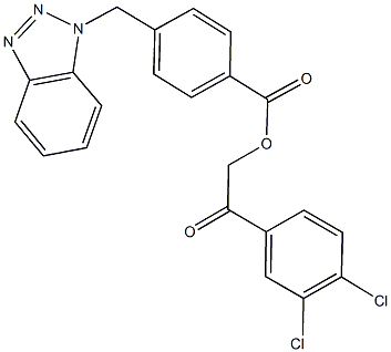 2-(3,4-dichlorophenyl)-2-oxoethyl 4-(1H-1,2,3-benzotriazol-1-ylmethyl)benzoate,650596-07-9,结构式