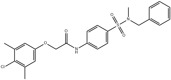 N-(4-{[benzyl(methyl)amino]sulfonyl}phenyl)-2-(4-chloro-3,5-dimethylphenoxy)acetamide Structure