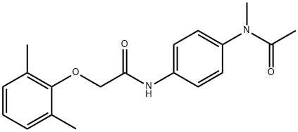 N-{4-[acetyl(methyl)amino]phenyl}-2-(2,6-dimethylphenoxy)acetamide Struktur