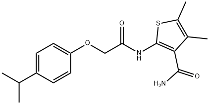 651018-76-7 2-{[(4-isopropylphenoxy)acetyl]amino}-4,5-dimethyl-3-thiophenecarboxamide