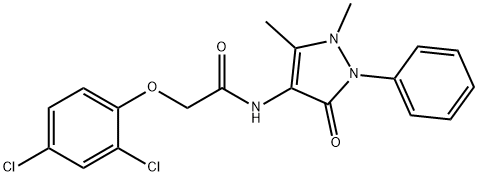 2-(2,4-dichlorophenoxy)-N-(1,5-dimethyl-3-oxo-2-phenyl-2,3-dihydro-1H-pyrazol-4-yl)acetamide Struktur