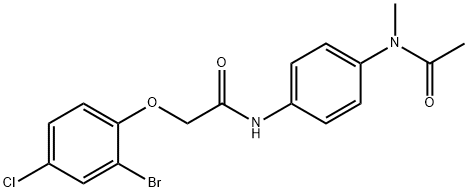 N-{4-[acetyl(methyl)amino]phenyl}-2-(2-bromo-4-chlorophenoxy)acetamide Struktur