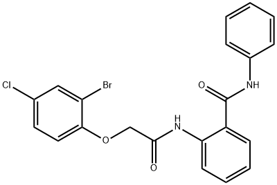 2-{[(2-bromo-4-chlorophenoxy)acetyl]amino}-N-phenylbenzamide Structure