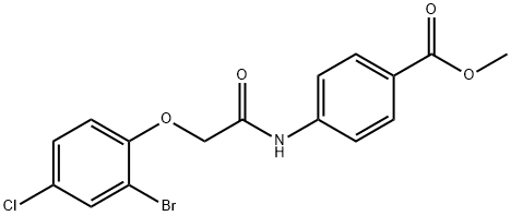 methyl 4-{[(2-bromo-4-chlorophenoxy)acetyl]amino}benzoate Struktur