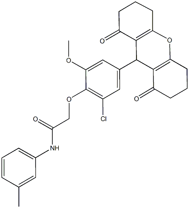 662155-93-3 2-[2-chloro-4-(1,8-dioxo-2,3,4,5,6,7,8,9-octahydro-1H-xanthen-9-yl)-6-methoxyphenoxy]-N-(3-methylphenyl)acetamide