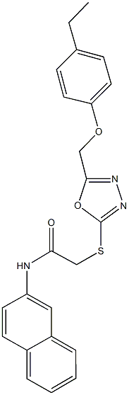 2-({5-[(4-ethylphenoxy)methyl]-1,3,4-oxadiazol-2-yl}sulfanyl)-N-(2-naphthyl)acetamide Struktur