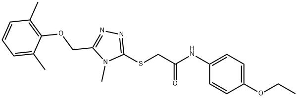 2-({5-[(2,6-dimethylphenoxy)methyl]-4-methyl-4H-1,2,4-triazol-3-yl}sulfanyl)-N-(4-ethoxyphenyl)acetamide,662158-94-3,结构式