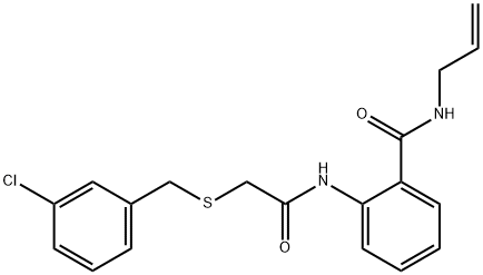 N-allyl-2-({[(3-chlorobenzyl)sulfanyl]acetyl}amino)benzamide Structure