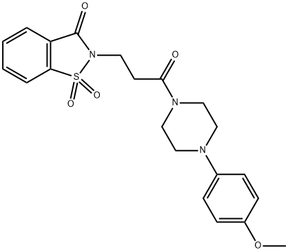 663169-15-1 2-{3-[4-(4-methoxyphenyl)-1-piperazinyl]-3-oxopropyl}-1,2-benzisothiazol-3(2H)-one 1,1-dioxide