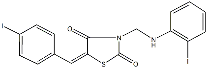3-[(2-iodoanilino)methyl]-5-(4-iodobenzylidene)-1,3-thiazolidine-2,4-dione 结构式