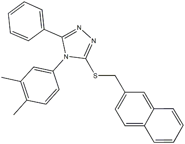 4-(3,4-dimethylphenyl)-3-[(2-naphthylmethyl)sulfanyl]-5-phenyl-4H-1,2,4-triazole Structure