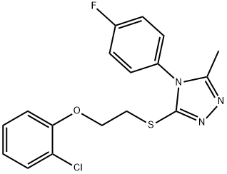 3-{[2-(2-chlorophenoxy)ethyl]sulfanyl}-4-(4-fluorophenyl)-5-methyl-4H-1,2,4-triazole Struktur