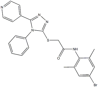 N-(4-bromo-2,6-dimethylphenyl)-2-{[4-phenyl-5-(4-pyridinyl)-4H-1,2,4-triazol-3-yl]sulfanyl}acetamide Structure