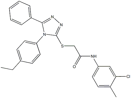 663214-85-5 N-(3-chloro-4-methylphenyl)-2-{[4-(4-ethylphenyl)-5-phenyl-4H-1,2,4-triazol-3-yl]sulfanyl}acetamide