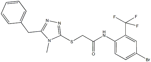2-[(5-benzyl-4-methyl-4H-1,2,4-triazol-3-yl)sulfanyl]-N-[4-bromo-2-(trifluoromethyl)phenyl]acetamide Structure