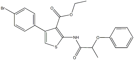 ethyl 4-(4-bromophenyl)-2-[(2-phenoxypropanoyl)amino]-3-thiophenecarboxylate Struktur