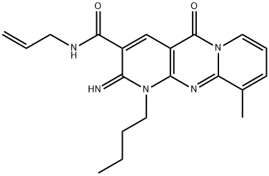 N-allyl-1-butyl-2-imino-10-methyl-5-oxo-1,5-dihydro-2H-dipyrido[1,2-a:2,3-d]pyrimidine-3-carboxamide Struktur
