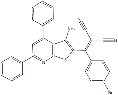663928-22-1 2-[(3-amino-4,6-diphenylthieno[2,3-b]pyridin-2-yl)(4-bromophenyl)methylene]malononitrile