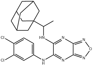 N-[1-(1-adamantyl)ethyl]-N-[6-(3,4-dichloroanilino)[1,2,5]oxadiazolo[3,4-b]pyrazin-5-yl]amine Structure