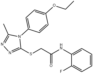2-{[4-(4-ethoxyphenyl)-5-methyl-4H-1,2,4-triazol-3-yl]sulfanyl}-N-(2-fluorophenyl)acetamide,664311-20-0,结构式
