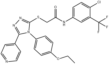 N-[4-chloro-3-(trifluoromethyl)phenyl]-2-{[4-(4-ethoxyphenyl)-5-(4-pyridinyl)-4H-1,2,4-triazol-3-yl]sulfanyl}acetamide,664312-82-7,结构式