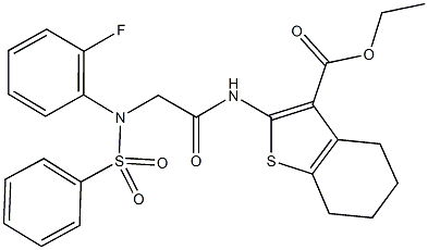 664313-72-8 ethyl 2-({[2-fluoro(phenylsulfonyl)anilino]acetyl}amino)-4,5,6,7-tetrahydro-1-benzothiophene-3-carboxylate