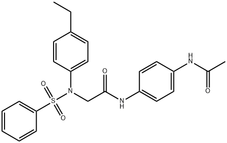 N-[4-(acetylamino)phenyl]-2-[4-ethyl(phenylsulfonyl)anilino]acetamide Struktur