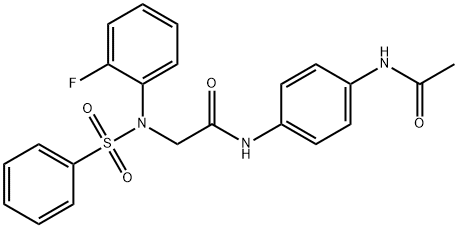N-[4-(acetylamino)phenyl]-2-[2-fluoro(phenylsulfonyl)anilino]acetamide Struktur