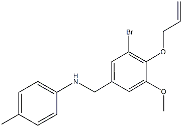 N-[4-(allyloxy)-3-bromo-5-methoxybenzyl]-N-(4-methylphenyl)amine 结构式