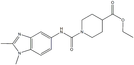 ethyl 1-{[(1,2-dimethyl-1H-benzimidazol-5-yl)amino]carbonyl}-4-piperidinecarboxylate Struktur